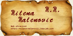 Milena Malenović vizit kartica